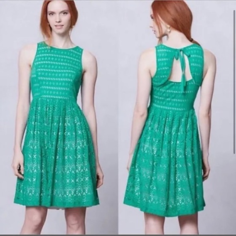 Anthropologie - Postmark - Eyelet Crochet Lace
Green Dress